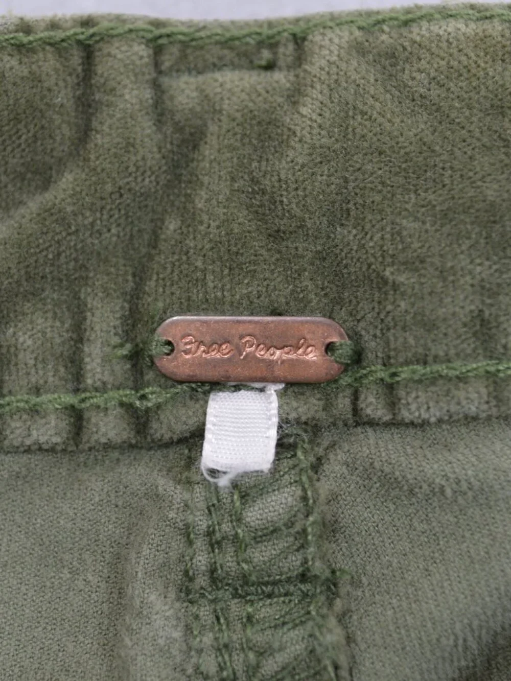 🌿 Free People Olive Corduroy Pants XS Boho Vintage Wash